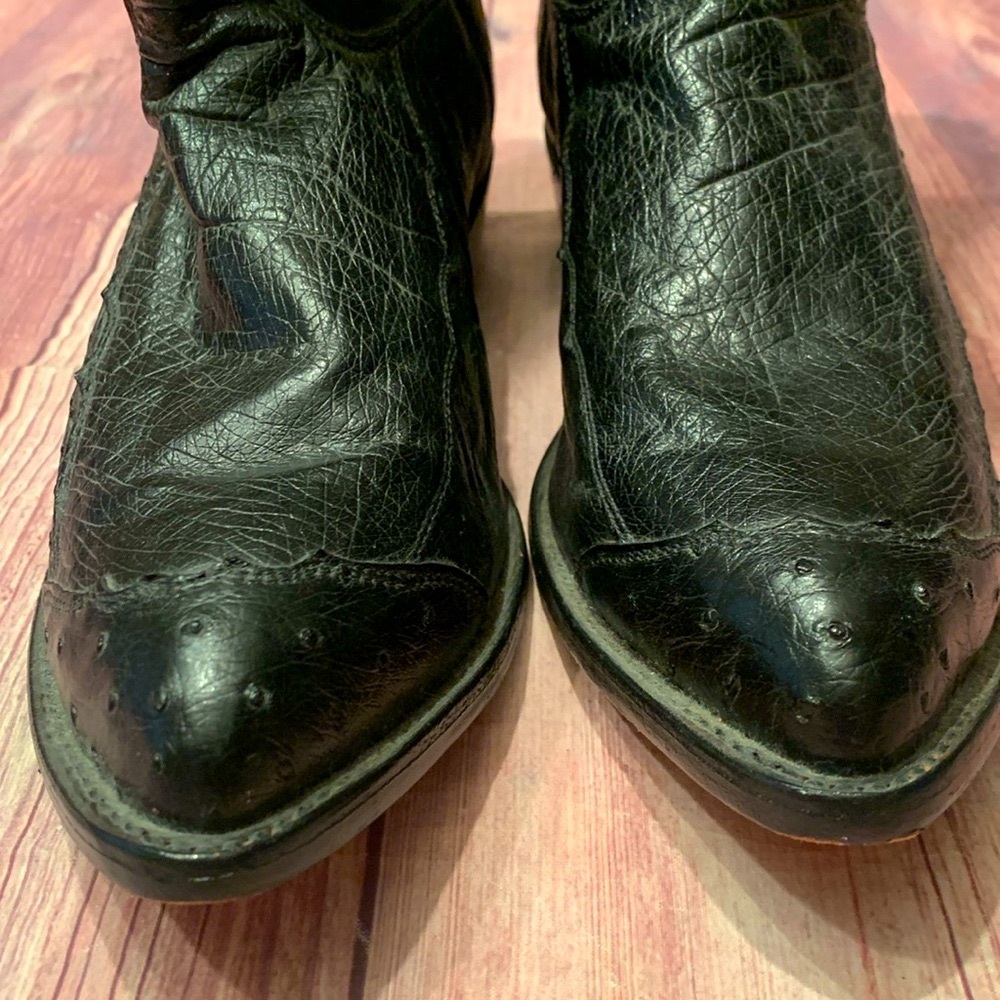Black western Boots with Great Finish and Pointed Toe - Picture 4 of 8